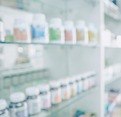 Pharmacy shelves